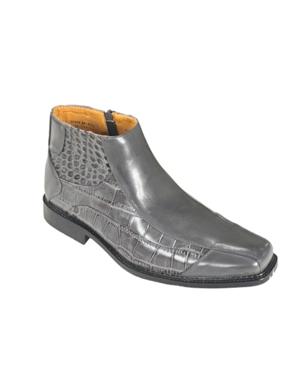 Antonio Cerrelli 6474 Men's Gray Dress Boots Croc Print Ankle - Picture 2 of 2